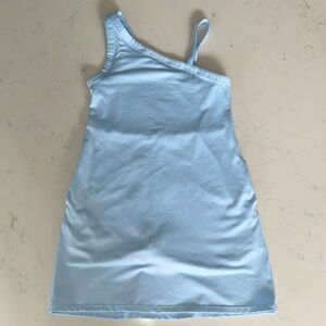 all in motion Light Blue One-Shoulder Kids Dress